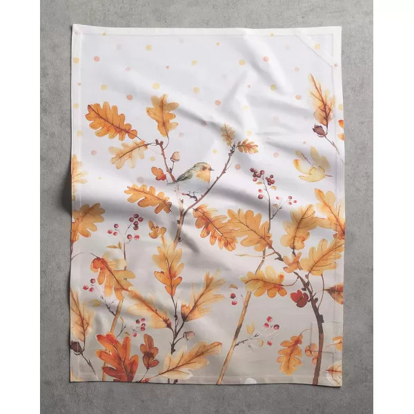 imageMaison d Hermine Kitchen Towel 100 Cotton Set of 3 Kitchentowels Tea Towels for Gifts Table Cleaning Dining Buffet Parties ampamp Wedding Use Oak Leaves  ThanksgivingChristmas