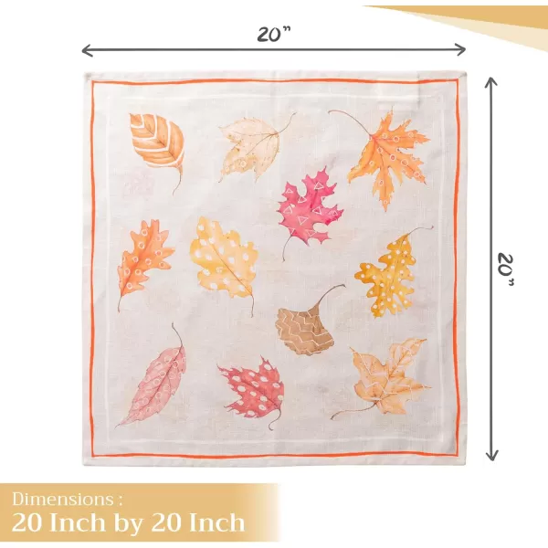 imageMaison d Hermine Napkins 100 Cotton Set of 4 Decorative Napkin Washable Cloth Napkins for Gifts Home Wedding Party ampamp Camping Whitish Shabby Chique  ThanksgivingChristmas 20x2015  Colors of Autumn