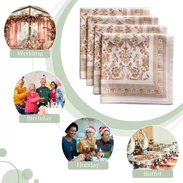 imageMaison d Hermine Napkins 100 Cotton Set of 4 Decorative Napkin Washable Cloth Napkins for Gifts Home Wedding Party ampamp Camping Whitish Shabby Chique  ThanksgivingChristmas 20x2001  Allure