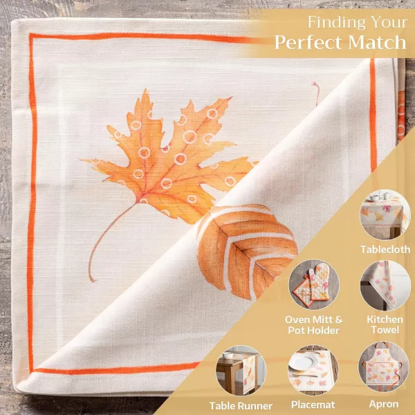 imageMaison d Hermine Napkins 100 Cotton Set of 4 Decorative Napkin Washable Cloth Napkins for Gifts Home Wedding Party ampamp Camping Whitish Shabby Chique  ThanksgivingChristmas 20x2015  Colors of Autumn