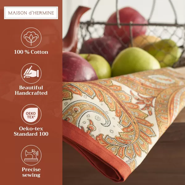 imageMaison d Hermine Napkins 100 Cotton Set of 4 Decorative Napkin Washable Cloth Napkins for Gifts Home Wedding Party ampamp Camping Whitish Shabby Chique  ThanksgivingChristmas 20x2002  Kashmir Paisley