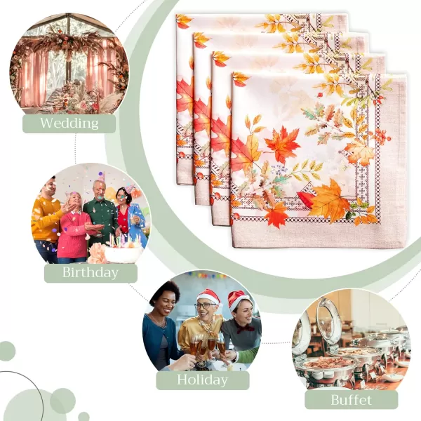 imageMaison d Hermine Napkins 100 Cotton Set of 4 Decorative Napkin Washable Cloth Napkins for Gifts Home Wedding Party ampamp Camping Whitish Shabby Chique  ThanksgivingChristmas 20x2004  Amarante