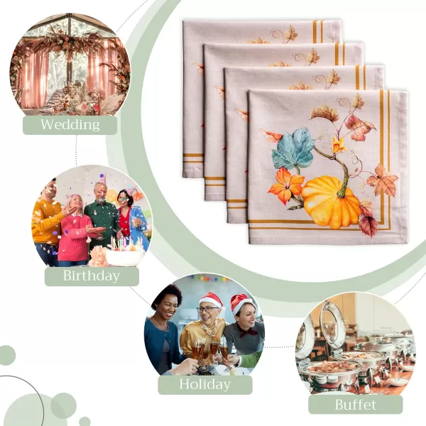 imageMaison d Hermine Napkins 100 Cotton Set of 4 Decorative Napkin Washable Cloth Napkins for Gifts Home Wedding Party ampamp Camping Whitish Shabby Chique  ThanksgivingChristmas 20x2010  Potiron