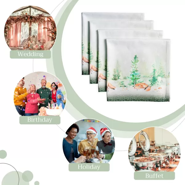 imageMaison d Hermine Napkins 100 Cotton Set of 4 Decorative Napkin Washable Cloth Napkins for Gifts Home Wedding Party ampamp Camping Whitish Shabby Chique  ThanksgivingChristmas 20x2025  Winter Mornings