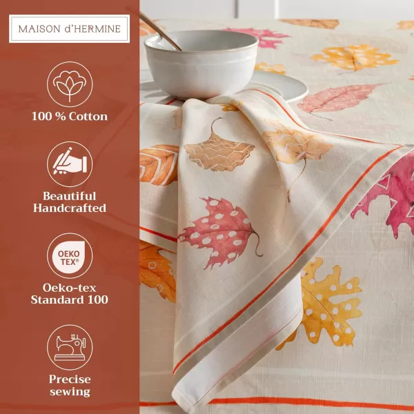 imageMaison d Hermine Napkins 100 Cotton Set of 4 Decorative Napkin Washable Cloth Napkins for Gifts Home Wedding Party ampamp Camping Whitish Shabby Chique  ThanksgivingChristmas 20x2015  Colors of Autumn