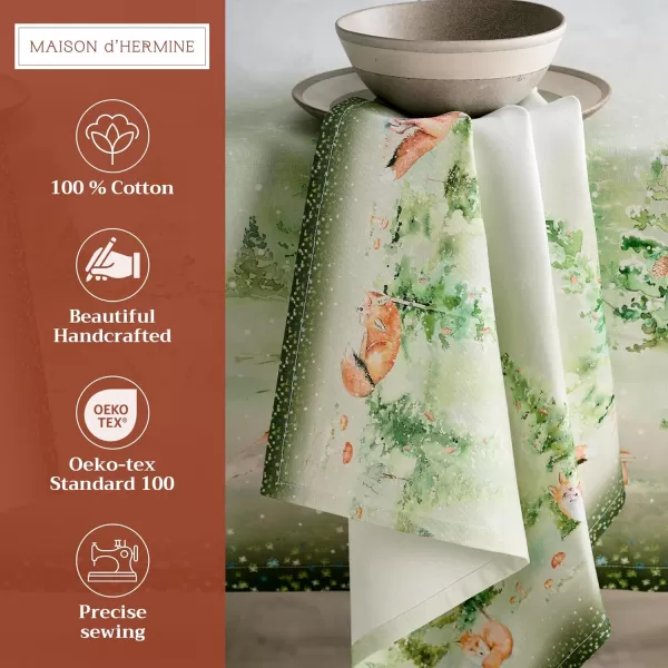 imageMaison d Hermine Napkins 100 Cotton Set of 4 Decorative Napkin Washable Cloth Napkins for Gifts Home Wedding Party ampamp Camping Whitish Shabby Chique  ThanksgivingChristmas 20x2025  Winter Mornings