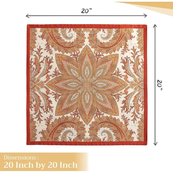 imageMaison d Hermine Napkins 100 Cotton Set of 4 Decorative Napkin Washable Cloth Napkins for Gifts Home Wedding Party ampamp Camping Whitish Shabby Chique  ThanksgivingChristmas 20x2002  Kashmir Paisley