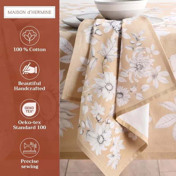 imageMaison d Hermine Napkins 100 Cotton Set of 4 Decorative Napkin Washable Cloth Napkins for Gifts Home Wedding Party ampamp Camping Whitish Shabby Chique  ThanksgivingChristmas 20x2019  Pretty Autumn