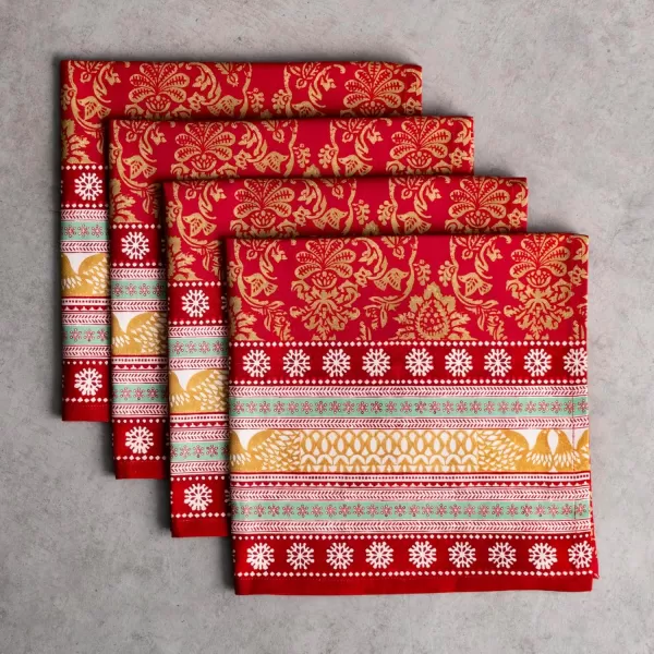 imageMaison d Hermine Napkins 100 Cotton Set of 4 Decorative Napkin Washable Cloth Napkins for Gifts Home Wedding Party ampamp Camping Whitish Shabby Chique  ThanksgivingChristmas 20x2029  Sofia
