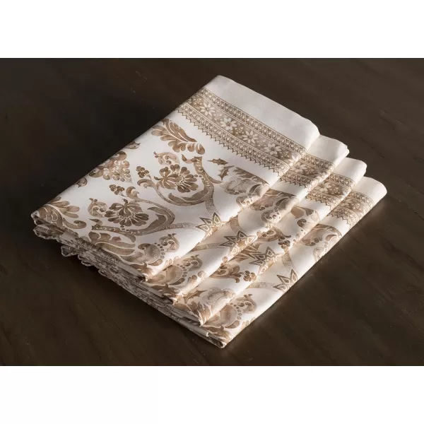 imageMaison d Hermine Napkins 100 Cotton Set of 4 Decorative Napkin Washable Cloth Napkins for Gifts Home Wedding Party ampamp Camping Whitish Shabby Chique  ThanksgivingChristmas 20x2001  Allure