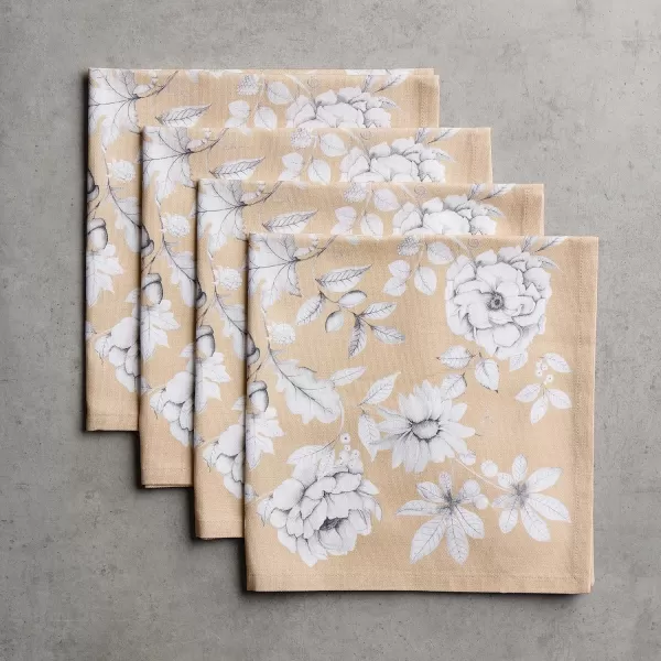 imageMaison d Hermine Napkins 100 Cotton Set of 4 Decorative Napkin Washable Cloth Napkins for Gifts Home Wedding Party ampamp Camping Whitish Shabby Chique  ThanksgivingChristmas 20x2019  Pretty Autumn