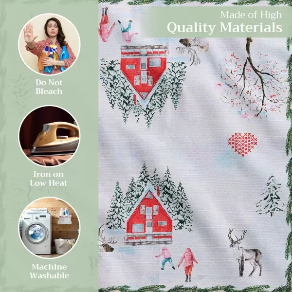imageMaison d Hermine Napkins 100 Cotton Set of 4 Decorative Napkin Washable Cloth Napkins for Gifts Home Wedding Party ampamp Camping Whitish Shabby Chique  ThanksgivingChristmas 20x2026  Rural Xmas