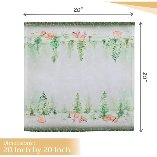 imageMaison d Hermine Napkins 100 Cotton Set of 4 Decorative Napkin Washable Cloth Napkins for Gifts Home Wedding Party ampamp Camping Whitish Shabby Chique  ThanksgivingChristmas 20x2025  Winter Mornings