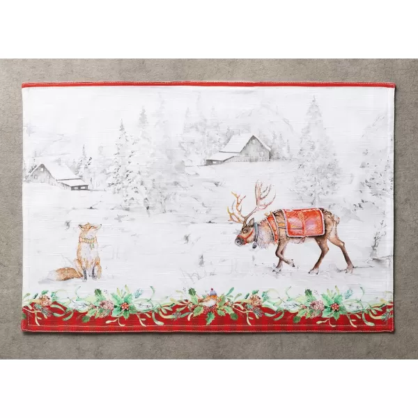 imageMaison d Hermine Placemat 100 Cotton Cloth Placemats Decorative Washable Placemats Home Kitchen Dining ampamp Camping Christmas Tradition  ThanksgivingChristmas Set of 4