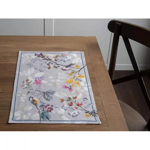 imageMaison d Hermine Placemat 100 Cotton Decorative Washable Table Cloth Placemats Dining Home Wedding Banquet Buffet Equinoxe  Grey  ThanksgivingChristmas Set of 4