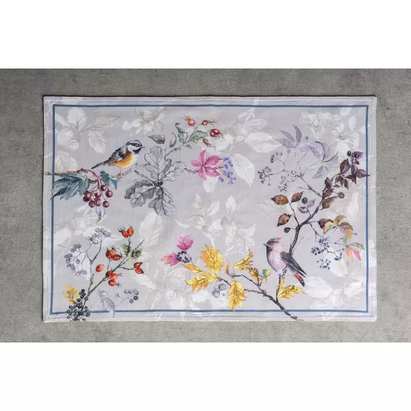imageMaison d Hermine Placemat 100 Cotton Decorative Washable Table Cloth Placemats Dining Home Wedding Banquet Buffet Equinoxe  Grey  ThanksgivingChristmas Set of 4