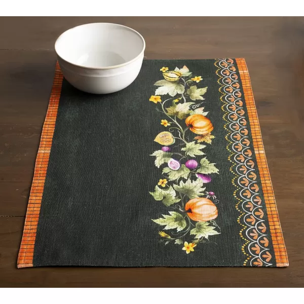 imageMaison d Hermine Placemat 100 Cotton Decorative Washable Table Placemats Dining Home Wedding Banquet Buffet Pumpkin Garden  Dark Green  ThanksgivingChristmasSet of 4