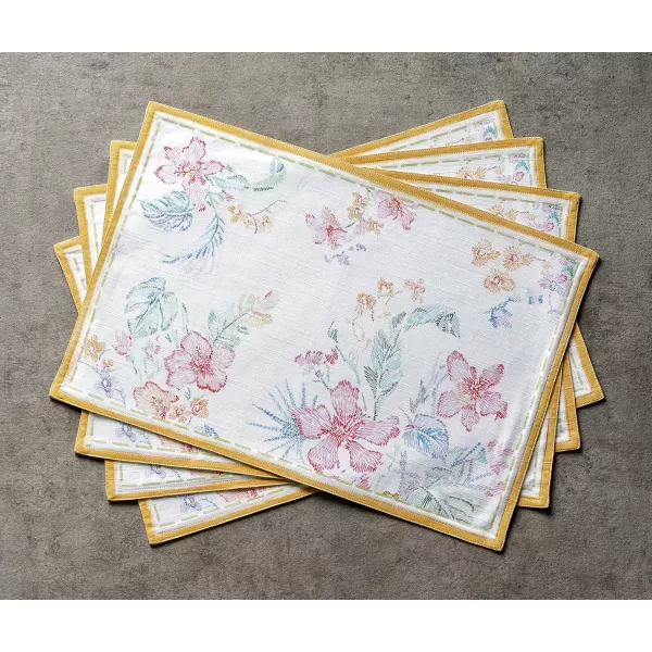 imageMaison d Hermine Placemats 100 Cotton Set of 4 Dinner Placemat Decorative Washable Cloth Placemat Dining Buffet Parties ampamp Camping Rose Garden  SpringSummer41  Paradise Island