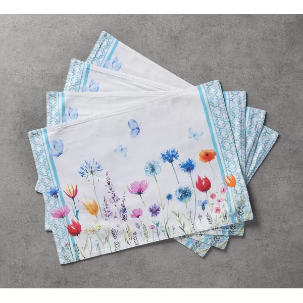 imageMaison d Hermine Placemats 100 Cotton Set of 4 Dinner Placemat Decorative Washable Cloth Placemat Dining Buffet Parties ampamp Camping Rose Garden  SpringSummer32  Flower in the Field