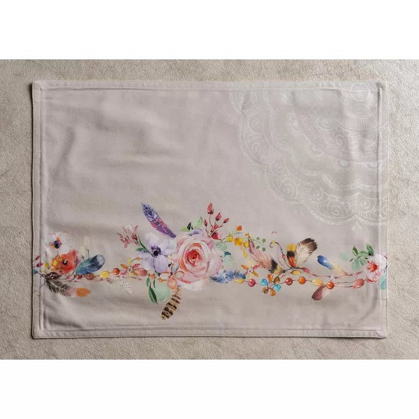 imageMaison d Hermine Placemats 100 Cotton Set of 4 Dinner Placemat Decorative Washable Cloth Placemat Dining Buffet Parties ampamp Camping Rose Garden  SpringSummer37  Ibiza  Beige