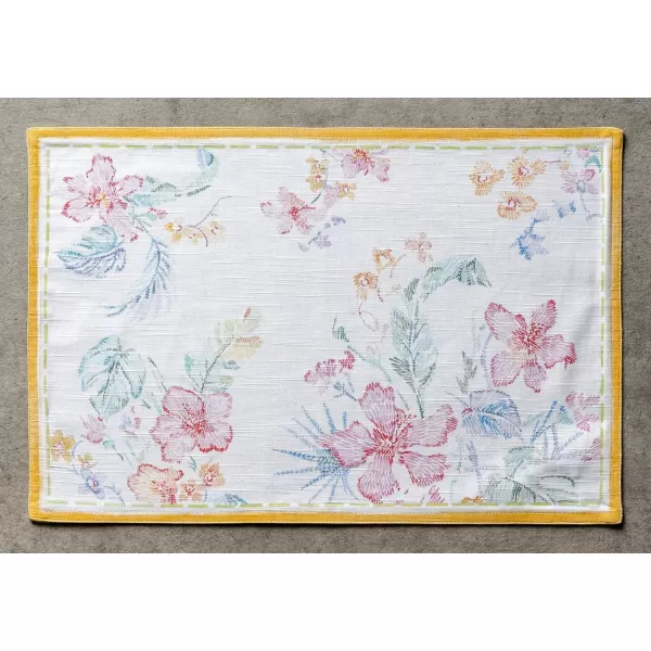 imageMaison d Hermine Placemats 100 Cotton Set of 4 Dinner Placemat Decorative Washable Cloth Placemat Dining Buffet Parties ampamp Camping Rose Garden  SpringSummer41  Paradise Island