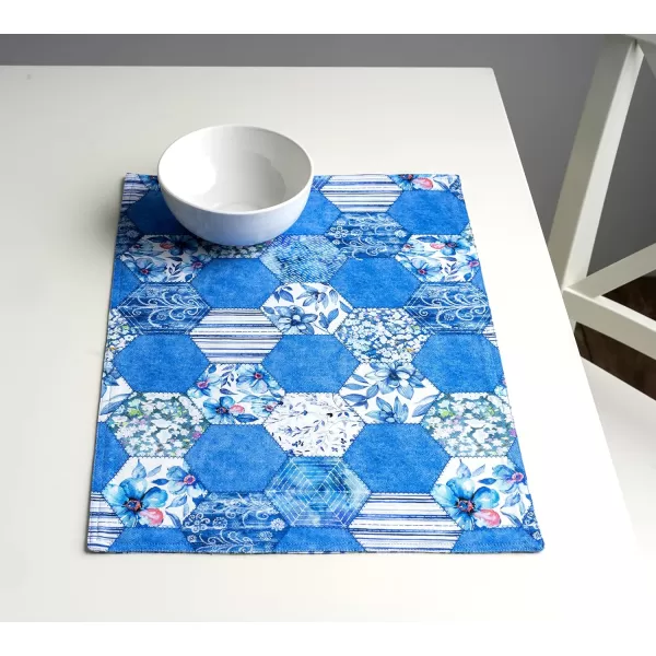 imageMaison d Hermine Placemats 100 Cotton Set of 4 Dinner Placemat Decorative Washable Cloth Placemat Dining Buffet Parties ampamp Camping Rose Garden  SpringSummer43  Summer Blues