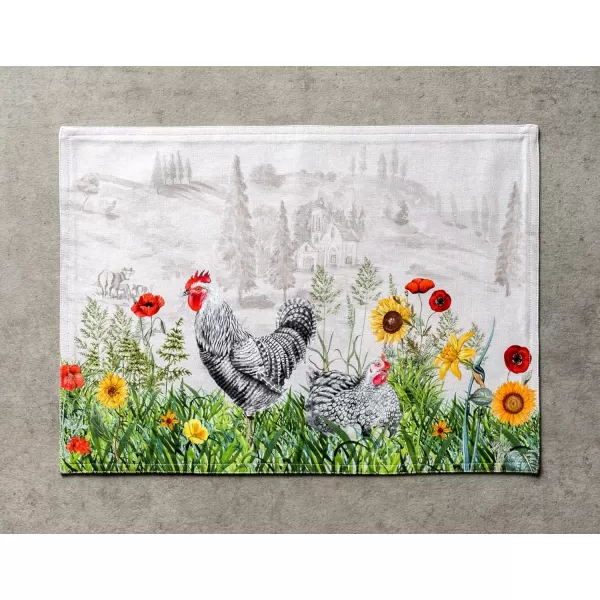 imageMaison d Hermine Placemats 100 Cotton Set of 4 Dinner Placemat Decorative Washable Cloth Placemat Dining Buffet Parties ampamp Camping Rose Garden  SpringSummer17  Basse Cour