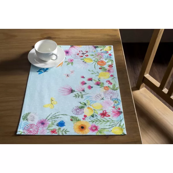 imageMaison d Hermine Placemats 100 Cotton Set of 4 Dinner Placemat Decorative Washable Cloth Placemat Dining Buffet Parties ampamp Camping Rose Garden  SpringSummer27  Jardin Dete  Mint