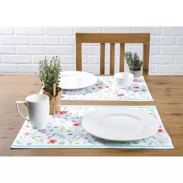 imageMaison d Hermine Placemats 100 Cotton Set of 4 Dinner Placemat Decorative Washable Cloth Placemat Dining Buffet Parties ampamp Camping Rose Garden  SpringSummerJust Floral
