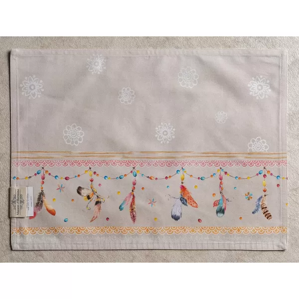 imageMaison d Hermine Placemats 100 Cotton Set of 4 Dinner Placemat Decorative Washable Cloth Placemat Dining Buffet Parties ampamp Camping Rose Garden  SpringSummer37  Ibiza  Beige
