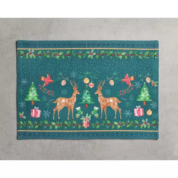 imageMaison d Hermine Placemats Set of 4 100 Cotton Decorative Washable Table Place Mat Kitchen Party Wedding Restaurant ampamp Camping Hygge Christmas  ThanksgivingChristmas
