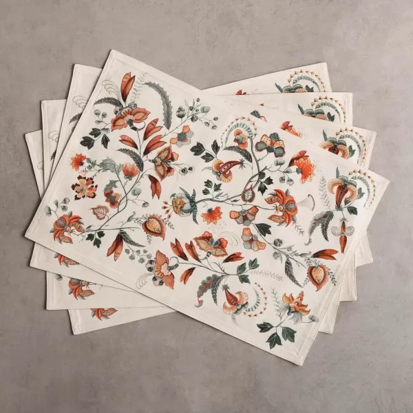 imageMaison d Hermine Placemats Set of 4 100 Cotton Decorative Washable Table Place Mat for Gifts Kitchen Party Wedding Restaurant ampamp Camping Dalida  ThanksgivingChristmas