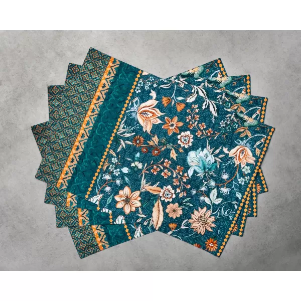 imageMaison d Hermine Placemats Set of 4 100 Cotton Decorative Washable Table Place Mat for Gifts Kitchen Party Wedding Restaurant ampamp Camping Luxury Loft  ThanksgivingChristmas