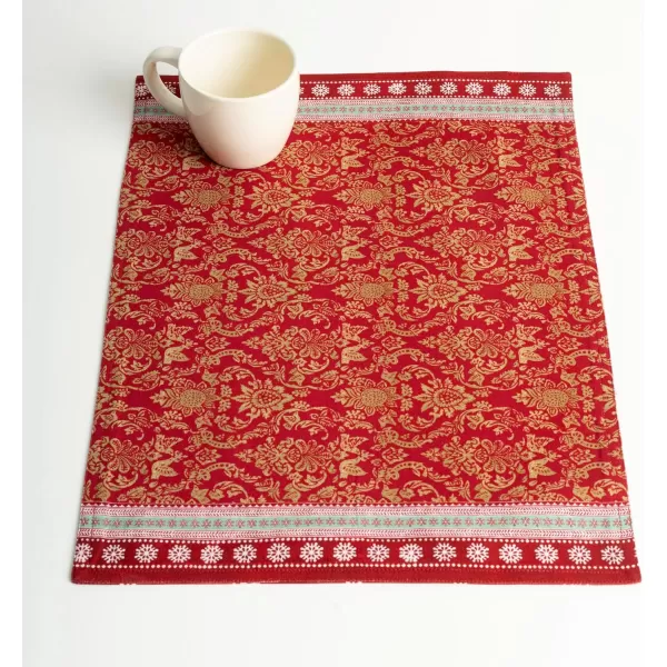 imageMaison d Hermine Placemats Set of 4 100 Cotton Decorative Washable Table Place Mat for Gifts Kitchen Party Wedding Restaurant ampamp Camping Sofia  ThanksgivingChristmas