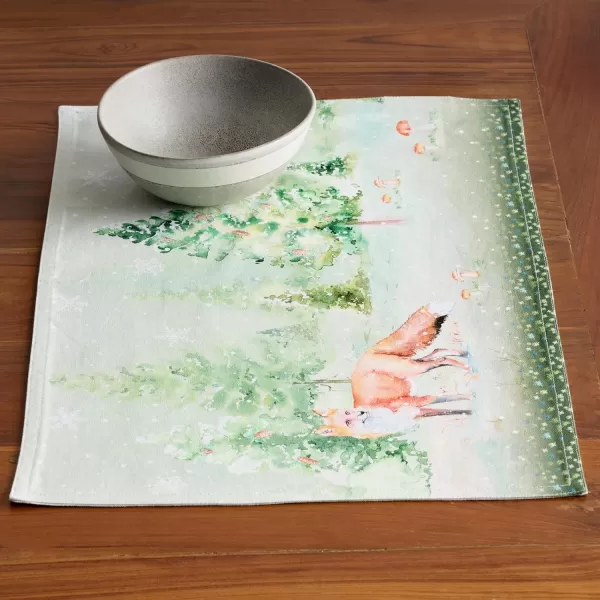 imageMaison d Hermine Placemats Set of 4 100 Cotton Decorative Washable Table Place Mat for Gifts Kitchen Party Wedding Restaurant ampamp Camping Winter Mornings  ThanksgivingChristmas
