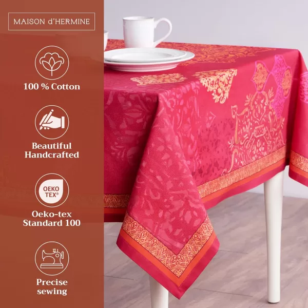 imageMaison d Hermine Table Cover 60quotx108quot 100 Cotton Decorative Washable Rectangle Tabletop Tablecloths Kitchen Wedding Restaurant ampamp Camping Versailles  ThanksgivingChristmas