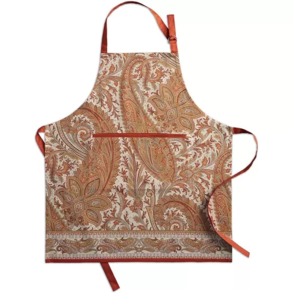 imageCotton Apron with Center Pocket Kitchen Unisex Cloth Apron 1 Piece with Long Ties for Painting Cooking Baking Restaurant06  Kashmir Paisley