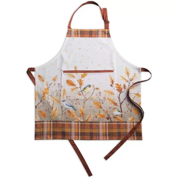 imageCotton Apron with Center Pocket Kitchen Unisex Cloth Apron 1 Piece with Long Ties for Painting Cooking Baking Restaurant13  Oak Leaves