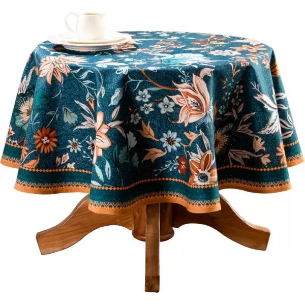 imageMaison d Hermine 100 Cotton Table Cover  63quot Diameter Round Decorative Tablecloth  Washable Tablecloths for Dining Home Farmhouse ampamp Party  Ideal for Spring ampamp Summer  Luxury Loft Collection