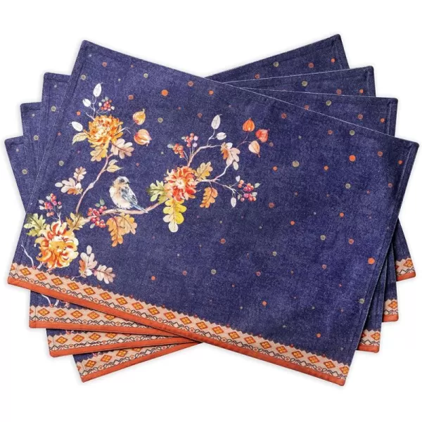 imageMaison d Hermine Cloth Placemat 100 Cotton Set of 4 Decorative Washable Place Mats Table Placemat Dining Kitchen Parties ampamp Camping Kelim  Infinity  ThanksgivingChristmas