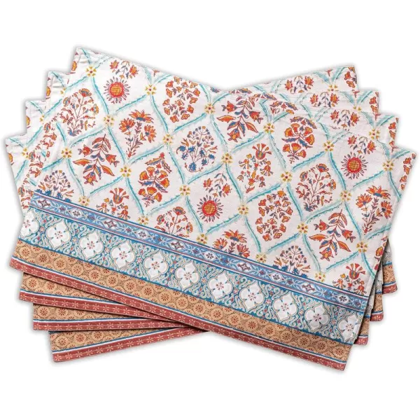 imageMaison d Hermine Cloth Placemats 100 Cotton Set of 4 Decorative Washable Table Placemat Dining Holidays Buffet Parties ampamp Wedding Use Romane  ThanksgivingChristmas