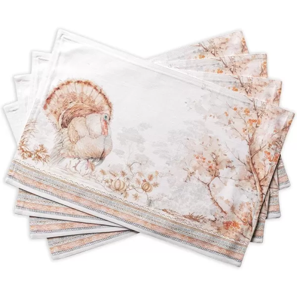 imageMaison d Hermine Cloth Placemats Set of 4 100 Cotton Decorative Washable Table Place Mat Kitchen Party Wedding Restaurant ampamp Camping Giving Thanks  ThanksgivingChristmas