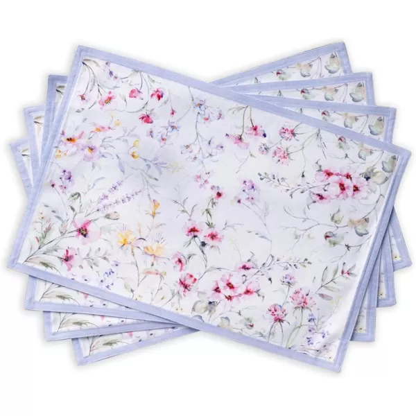 imageMaison d Hermine Cloth Placemats Set of 4 100 Cotton Decorative Washable Table Place Mat Kitchen Party Wedding Restaurant ampamp Camping Meadow Florals  Beige  SpringSummer21  Summer Floral