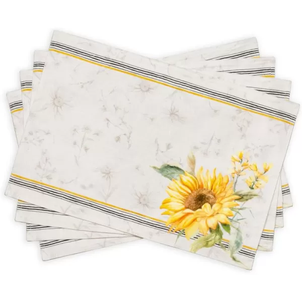 imageMaison d Hermine Cloth Placemats Set of 4 100 Cotton Decorative Washable Table Place Mat Kitchen Party Wedding Restaurant ampamp Camping Meadow Florals  Beige  SpringSummer20  Candice