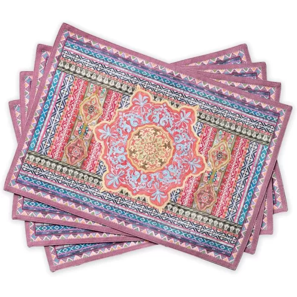 imageMaison d Hermine Cloth Placemats Set of 4 100 Cotton Decorative Washable Table Place Mat Kitchen Wedding Restaurant ampamp Camping Kelim  Prairie  ThanksgivingChristmas9  Ispahan