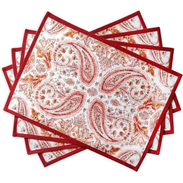imageMaison d Hermine Cloth Placemats Set of 4 100 Cotton Decorative Washable Table Place Mat Kitchen Wedding Restaurant ampamp Camping Kelim  Prairie  ThanksgivingChristmas21  Orient