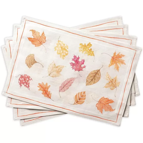 imageMaison d Hermine Cloth Placemats Set of 4 100 Cotton Decorative Washable Table Place Mat Kitchen Wedding Restaurant ampamp Camping Kelim  Prairie  ThanksgivingChristmas8  Colors of Autumn