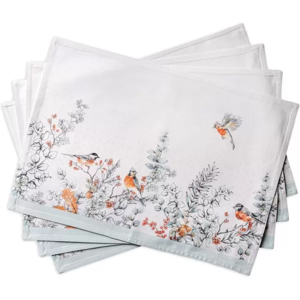 imageMaison d Hermine Cloth Placemats Set of 4 100 Cotton Decorative Washable Table Place Mat Kitchen Wedding Restaurant ampamp Camping Kelim  Prairie  ThanksgivingChristmas11  Whitish Shabby Chique
