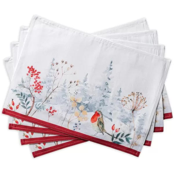 imageMaison d Hermine Cloth Placemats Set of 4 100 Cotton Decorative Washable Table Place Mat Kitchen Wedding Restaurant ampamp Camping Kelim  Prairie  ThanksgivingChristmas2  Morzine