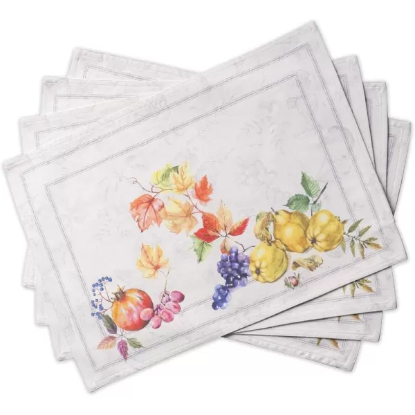 imageMaison d Hermine Cloth Placemats Set of 4 100 Cotton Decorative Washable Table Place Mat Kitchen Wedding Restaurant ampamp Camping Kelim  Prairie  ThanksgivingChristmas23  Fruit Dhiver